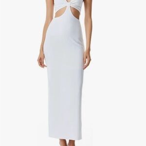 Alice + Olivia White Backless Maxi Dress Size 6 NWT
